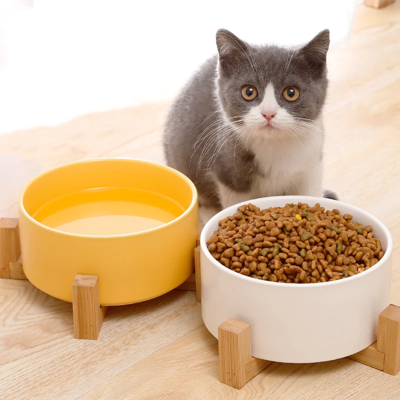 Ceramic Pet Bowl Cat Dogs Feeding Matted Elevated Dog Bowl Double Bowls Pet Food Water Feeder Pet Manufacturer