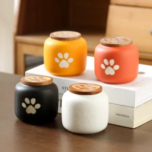 Ceramic Pet Urn Moisture Proof Design for Dogs Cats Customizable Engraving for Memorial Service Pet Funeral Supplies