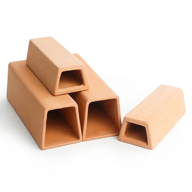 Ceramic Rectangular Tank Tube Eco Friendly Terracotta Cave for Shrimp Breeding & Fish Hiding Home Use Aquarium Accessories