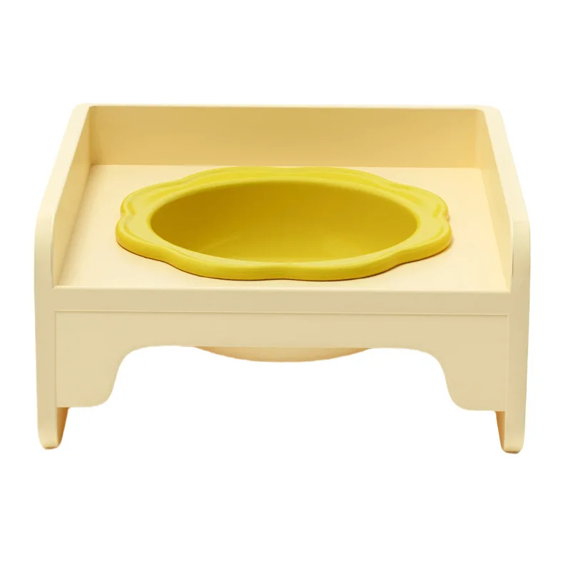 Ceramic Slow Feeder Dog Bowl Pet Bowl Ceramic Double Ceramic Square Cat Bowl with PP Base Not Easy to Tip Over for Baby Cats