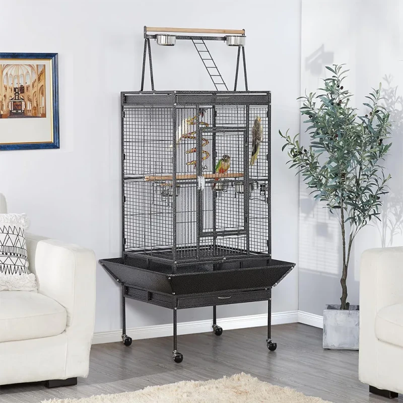 China Manufacture Factory Direct Eco Friendly Metal Large Size Outdoor Aviary Strong Bird Cage for Parrots Bird Supplies