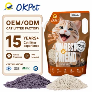 China Manufacturer Natural Plant Tofu Litter 99% Low Dust Safe for Kittens Highly Absorbent Eco Friendly Biodegradable