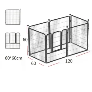 China Supplier’s Small Iron Pet Playpen 60*60 Dog Cage House 6-Pcs Solid Animal Pattern Carrier for Small Animals