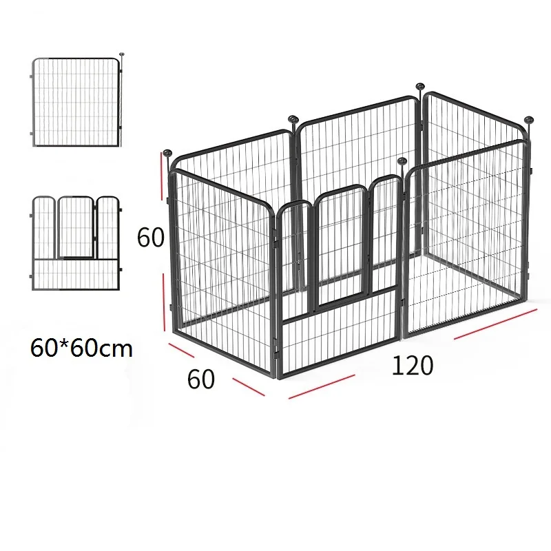 China Supplier's Small Iron Pet Playpen 60*60 Dog Cage House 6-Pcs Solid Animal Pattern Carrier for Small Animals