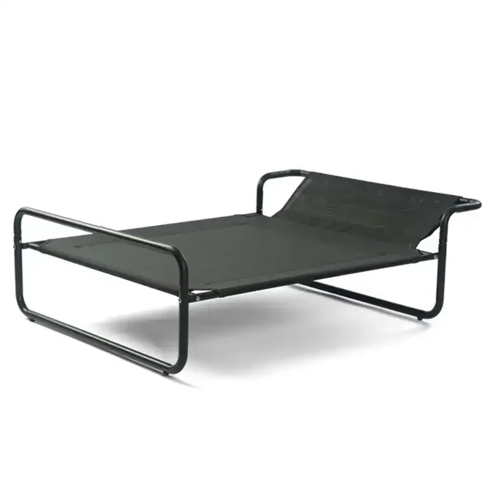 China Waterproof Breathable Elevated Pet Bed Easy to Assemble Cooling Mesh Black Dog Bed with Elevated for Large Dog