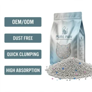 Chinese OEM and ODM Factory Strong Clumping Low Dust Odor Control High Water Absorption Natural Mineral Bentonite Cat Litter