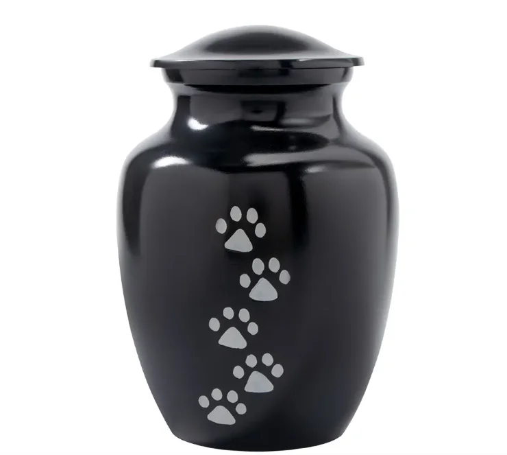 Chinese Pet Caskets Pet Cremation Urns and Metal Memorial Cat Dog Pet Urns for Ashes