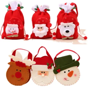 Christmas Animal Shape Cartoon Style Cloth Tote Bag Children Small Gift Decoration Supplies