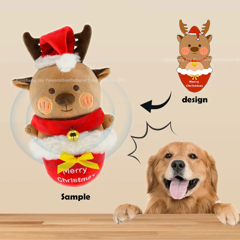 Christmas Custom Plush Sound emitting Doll Pet Plush Squeeze Noisemaker Toys Squeak Sound Dog Toys Stuffed Animals