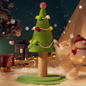 Christmas Flower Dog & Cat Tree Climbing Frame Sisal Scratcher Column Grinding Paws Modern Furniture Decor