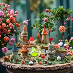 Christmas Girl Gift Snow Globe Souvenir Resin Castle Cartoon Cute Dollhouse Miniature House Village Figurine Aquarium Decoration