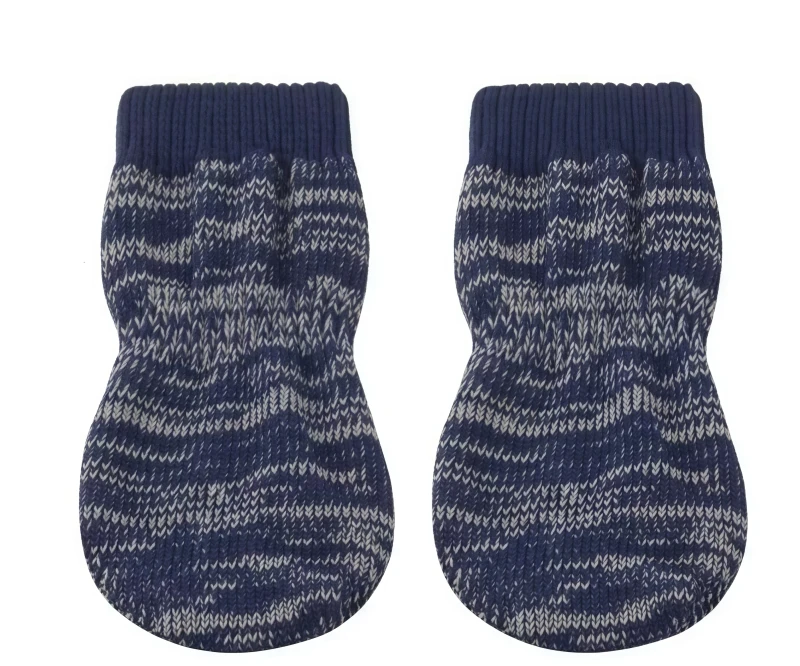 Christmas New Year Eco Friendly Waterproof Pet Dog Socks Cloth Rubber Non Slip Teddy Cute Dog Foot Covers Solid Pattern Winter