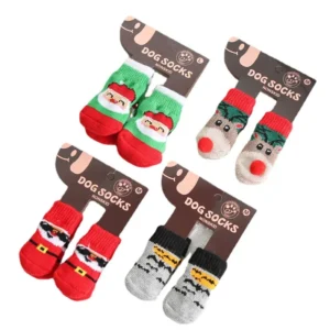 Christmas Pet Dog Cat Socks Dog Christmas Snowflake Shape Knit Pet Socks Dog Socks