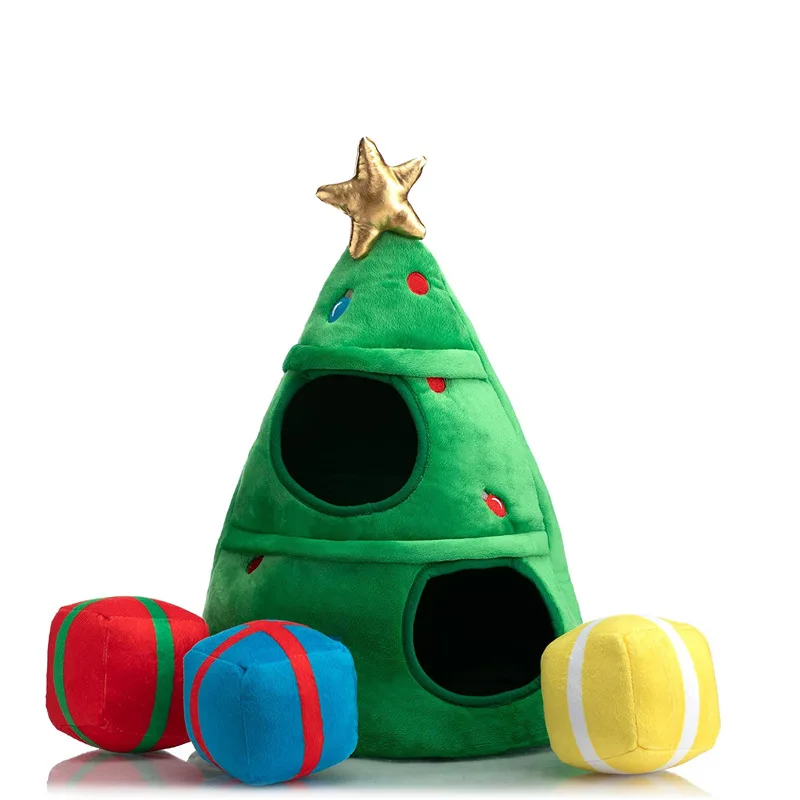 Christmas Tree Pet Toy Rubber Latex Toy Eco-Friendly Squeaky Xmas Dog Toy