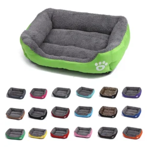 Classic Dog Beds Cozy Paw Printing Travel Comfortable Warm Winter Dogs Cats Bed
