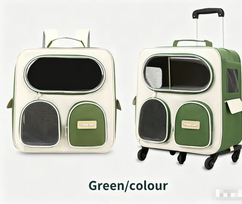 Classic Foldable Zipper Portable Multi Cat Dog Pet Trolley Carrier Luggage Wheels Custom made Large capacity Rectangular