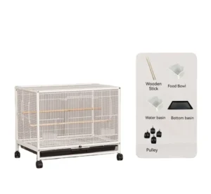 Classic Metal Bird Cage for Parrots Foldable Design Indoor Outdoor Use Box Packaging