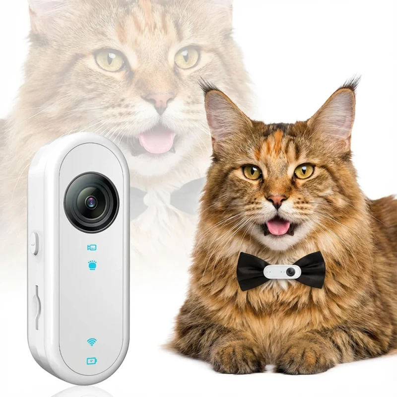 Classic Modern Outdoor Pet Recorder with Electronic Image Stabilization 1080P HD Durable ABS Lens for Cats and Dogs