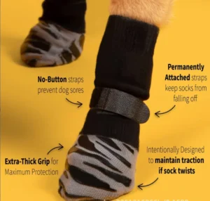 Classic Nylon Anti Slip Dog Shoes & Socks Extra Thick Grip Bootie for Paw Protection on Hardwood Floors Non Slip Dog Socks