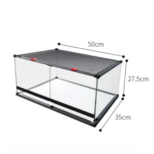 Classic Reptile Glass Terrarium Front Opening Door Full View Visually Appealing Mini Box Habitat for Reptiles and Amphibians
