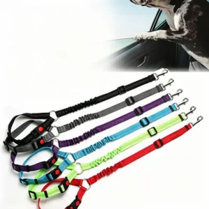 Classic Reusable Nylon Pet Car Safety Belt Elastic Leash Retractable Dog Leash Pet Leashes for Large Dogs Car Accessories