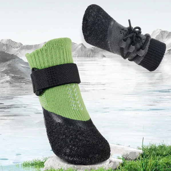Classic Striped Pet Shoes & Socks Cotton Elasticity Hike Anti Slip Eco Friendly Dog Socks