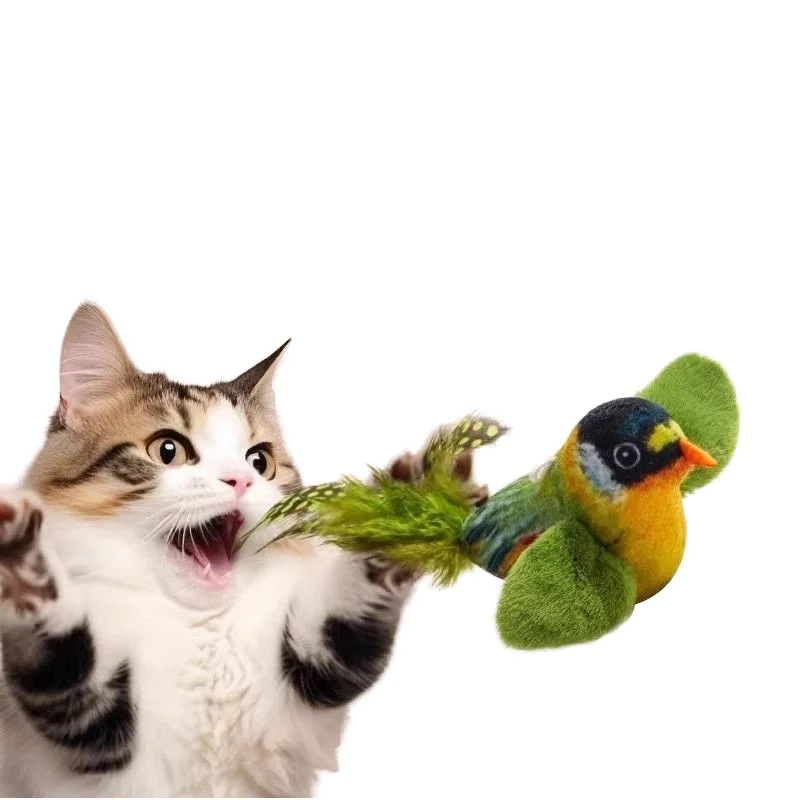 Classic Style Plush Cat Teaser Toy Self Hi Relieve Boredom Simulation Feather Cotton Swing Hanging Door for Cats and Dogs