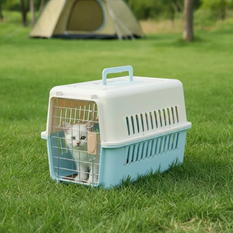 Classic Style Sustainable Pet Carrier Plastic Solid Style Transport Box Pet Transport Cage for Carry
