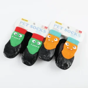 Classic Waterproof Eco Friendly Cotton Dog Shoes Pet Socks Solid Pattern for Big Dogs Non slip Detachable Straps All Seasons