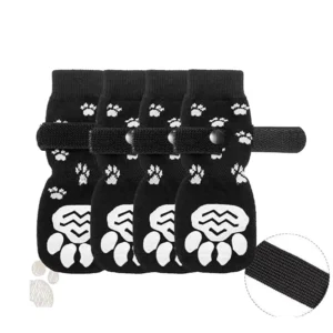 Classic and Cute Black Waterproof Cotton Pet Dog Boots Winter Shoes Socks with Breathable Print Water Proof Accessory