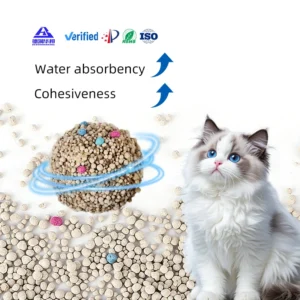 Clean Eco Friendly Highly Absorbent Premium Clumping Bentonitic Low Dust Round Kitty Cat Litter
