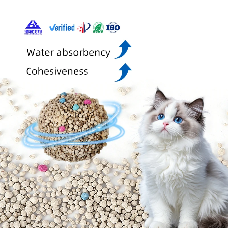 Clean Eco Friendly Highly Absorbent Premium Clumping Bentonitic Low Dust Round Kitty Cat Litter