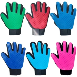 Cleaning Dog Cat Pet Grooming Brush Gloves Back Massage Pet Bathing Hair Remover