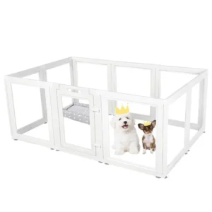Clear HDPE Modern Pet Pen Easy to Assemble Dog and Cat Kennel Cage for Puppies Rabbits Small Dogs Indoor Use