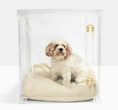 Clear Luxury Acrylic Pet Gates Modern Acrylic Crates Cage for Cat Dog