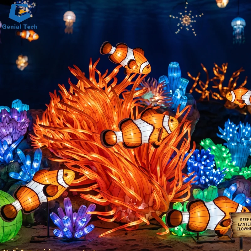 Clownfish Theme Lighting for Aquarium Entrance Underwater Theme Decoration