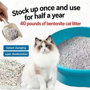 Clumping Cat Litter 100% Sodium Bentonite Clay Eco Friendly Biodegradable Flushable Strong Absorbent Fast Clumping