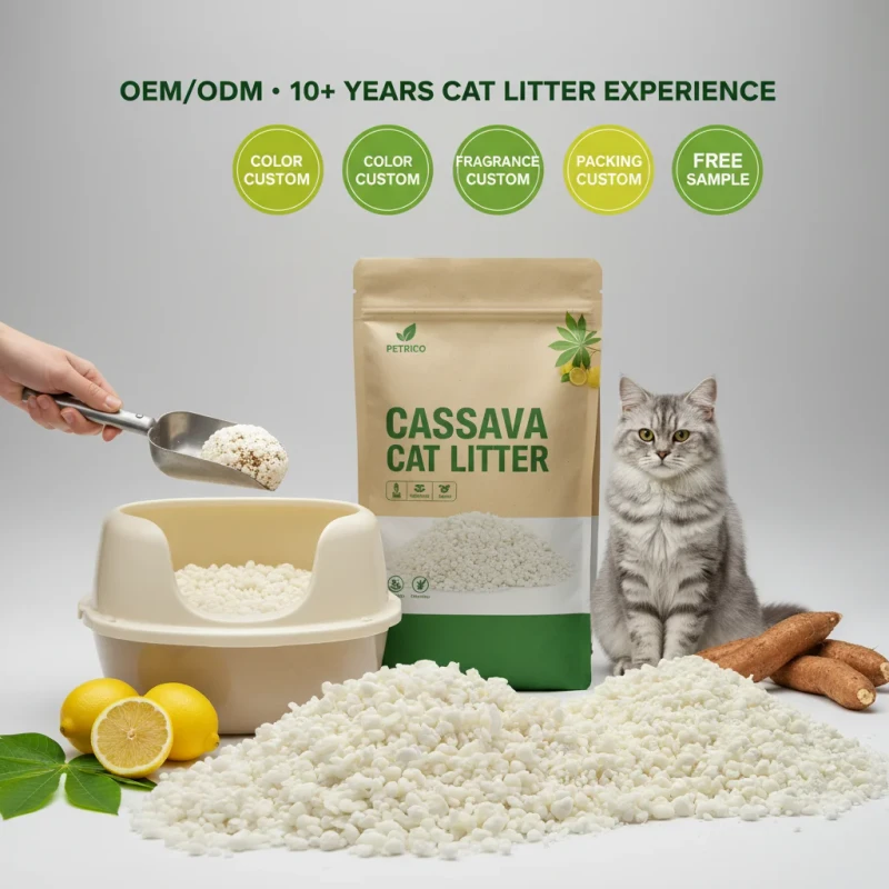 Clumping Cat Litter Fast & Strong Clumping Fast Absorption Natural Casava Starch Cat Litter Tapioca Cat Litter