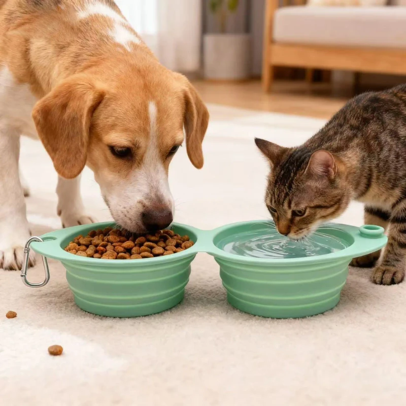 Collapsible Pet Bowling Feeders Portable Silicone cat Dog Bowl Foldable Pet Travel Bowls