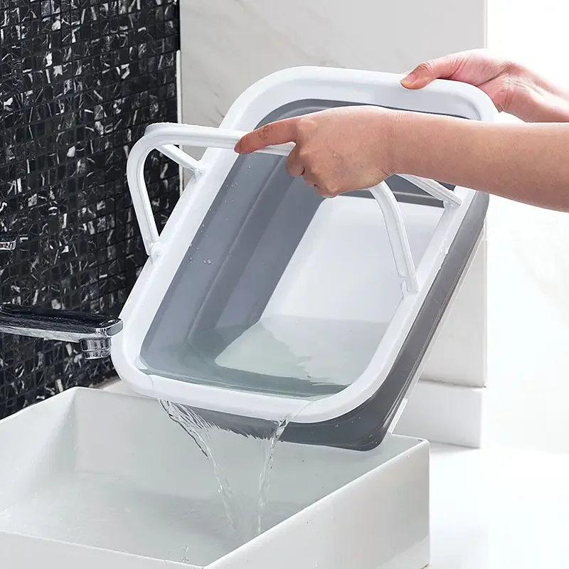 Collapsible TPR Multi Function Cleaning Bucket Multi Function Pet Bathing Folding Bucket Small Size
