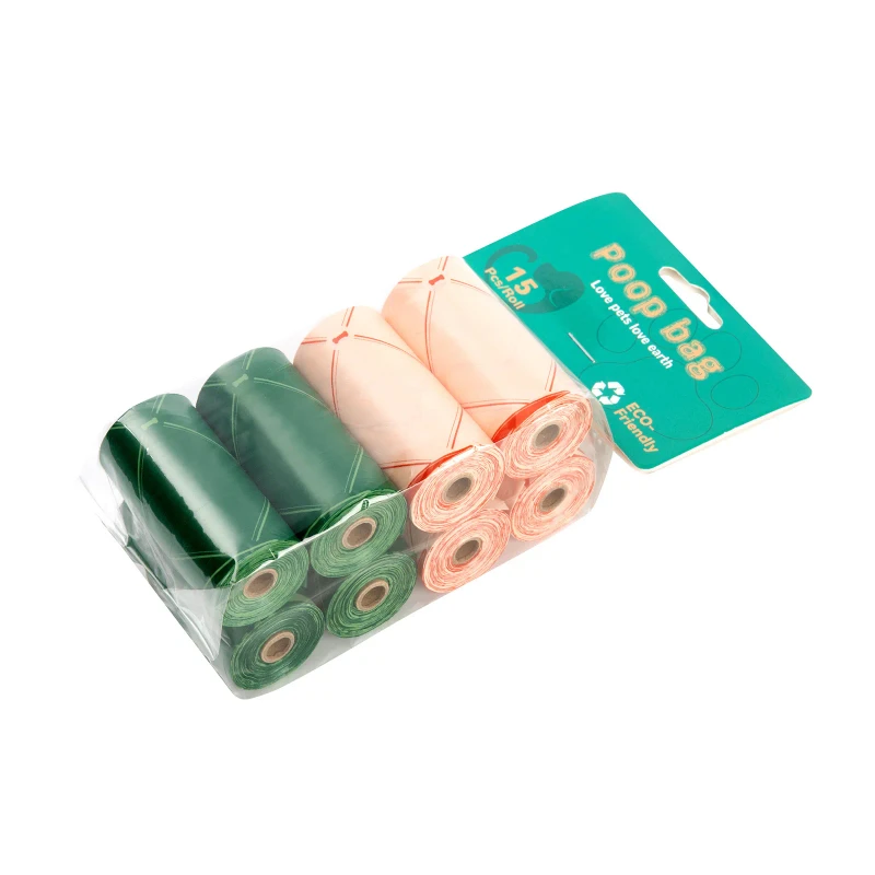 Color Print Biodegradable Dog Waste Bags Compostable Pet Poo Disposal Poop Bag With Dispenser Holder