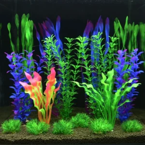 Colorful Artificial Fish Tank Decorations Aquarium Landscape Plastic Plants Set