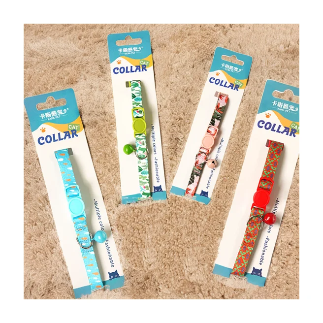 Colorful Cute Pet Collars with Bell in Stock for Cats Dogs Anti Suffocation Comfortable and Safe Buckle