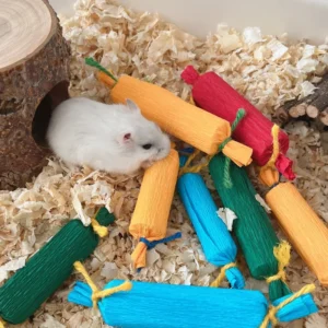 Colorful Eco Friendly Round Paper Toys for Small Pets Fun Biting Cage Landscaping Hamsters Rabbits Small Animals