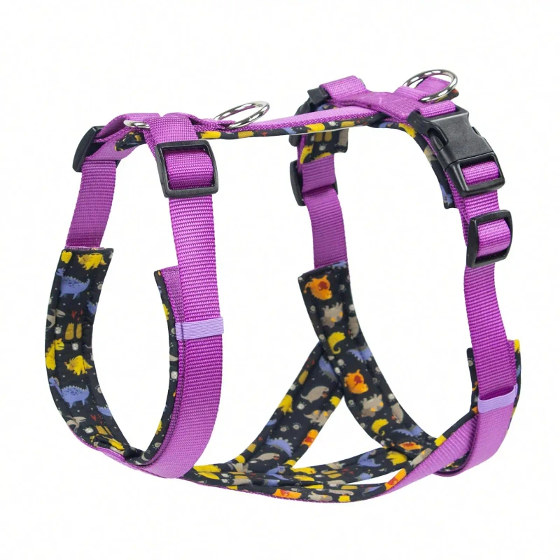 Colorful Patterned Dog Harness Adjustable Durable Ideal for Safe Pet Walking Harness for Small Medium Large Dogs No Pull
