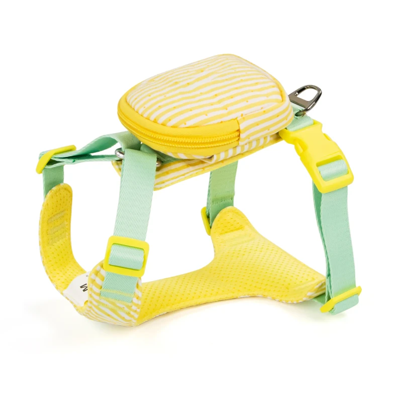 Colorful Pet Harness Set Puppy Cat Chest Strap Small Dog Vest Harness With Small Bags