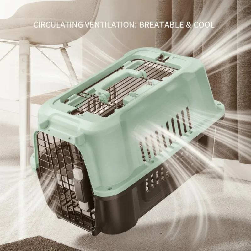 Colorful Pet Travel Carrier Airline Shipping Approved Solid PP Material Transport Box Pet Carrier for Air Travel