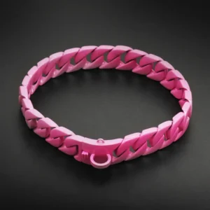 Colorful Stainless Steel Tactical Cuban Dog Collar 25mm 32mm 43mm