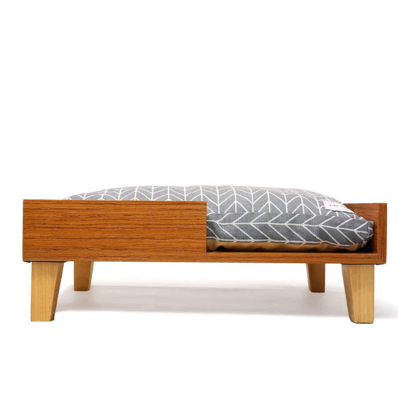 Colorful Style Elevated Pet Cat and Dog Solid Wood Beds with Pillow