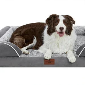 Comfort Expression Large Dog Bed Waterproof Orthopedic Washable Durable Polyester Rectangular Removable Cover Non Slip Bottom